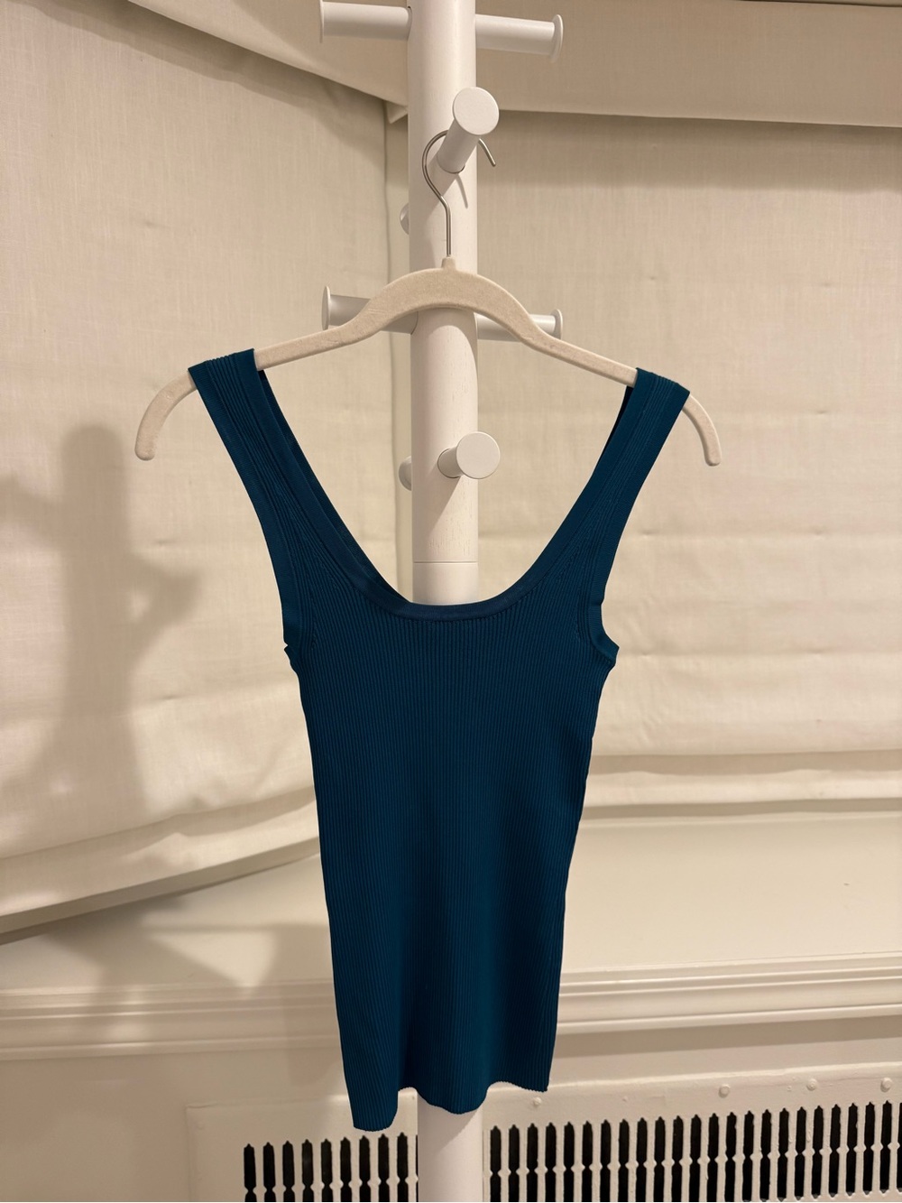 Zimmermann Teal Ribbed Scoop-Neck Tank Top